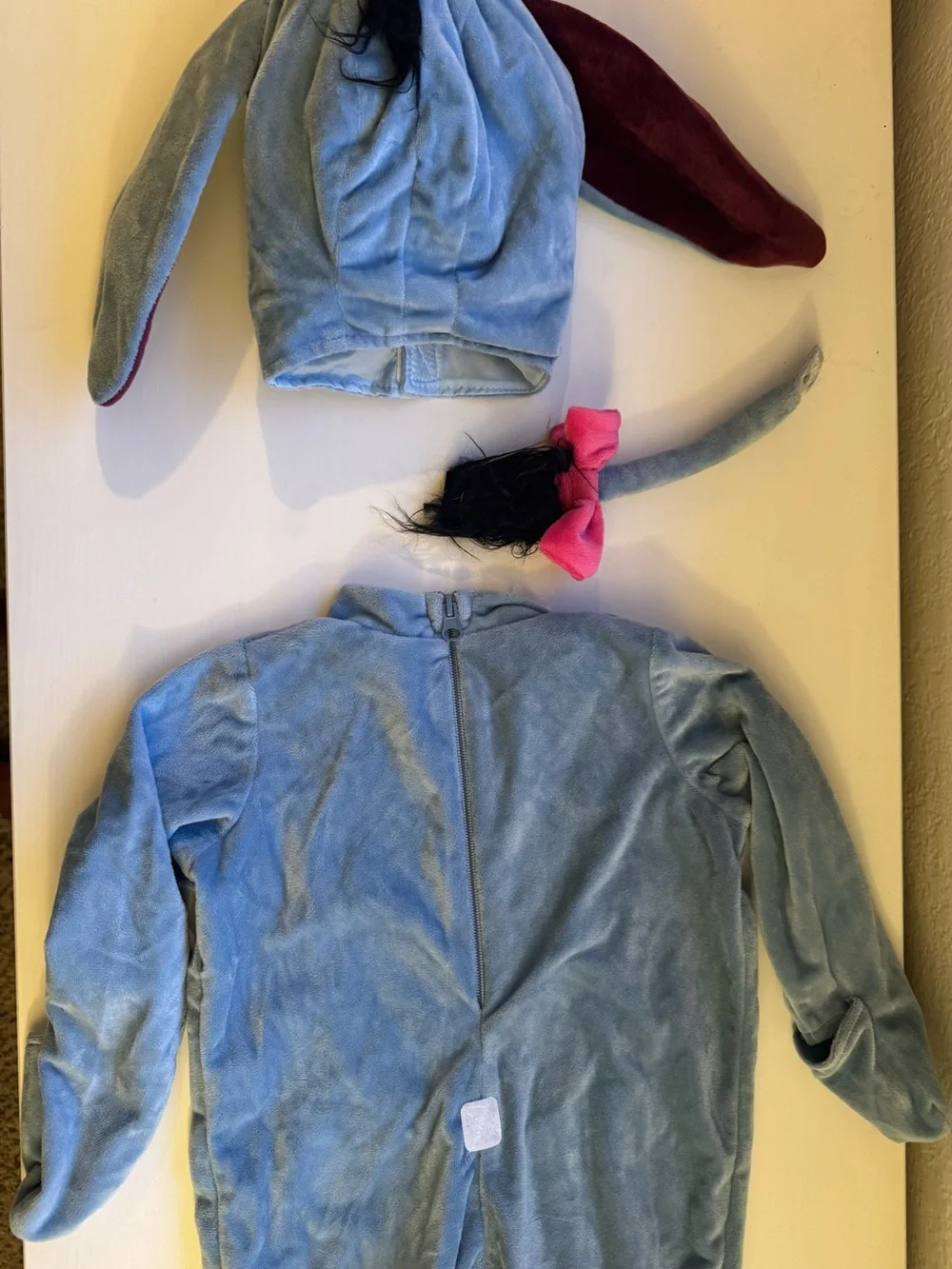 Disney Eeyore Infant Plush Jumpsuit Costume — Grey with Pink Accent